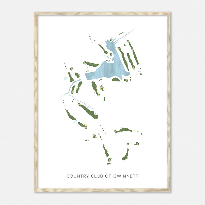 Print of Country Club Of Gwinnett Modern Map
