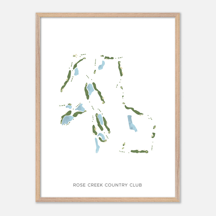 Print of Rose Creek Country Club Modern Map