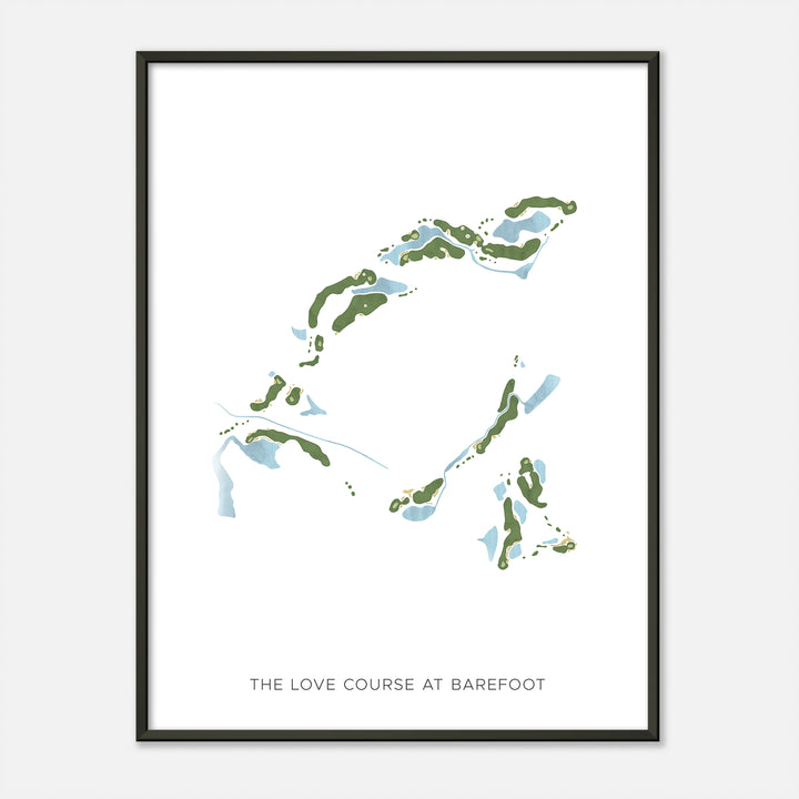 Print of The Love Course At Barefoot Modern Map
