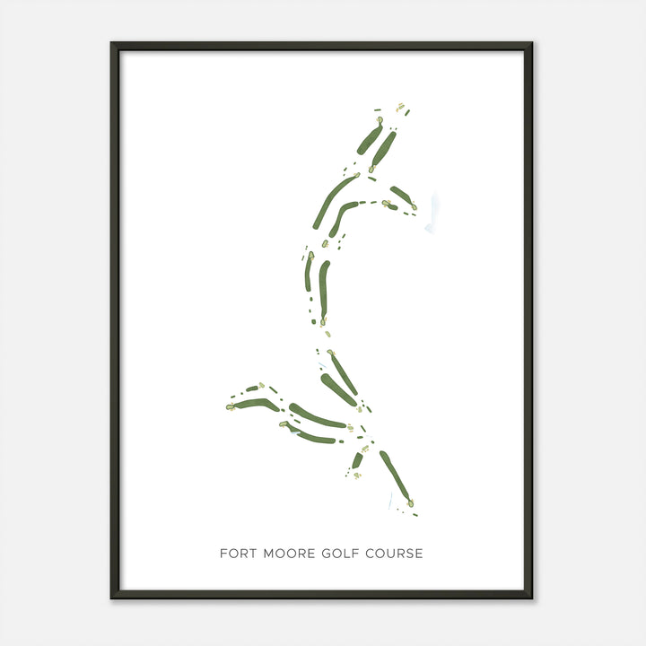 Print of Fort Moore Golf Course Modern Map