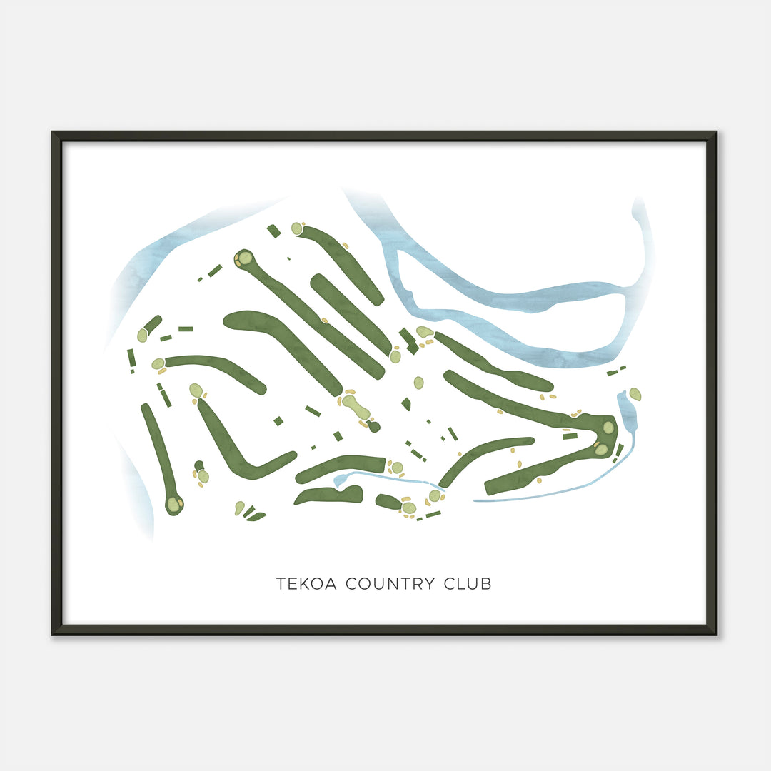 Print of Tekoa Country Club Modern Map