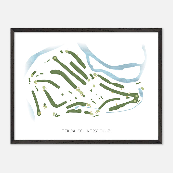 Print of Tekoa Country Club Modern Map