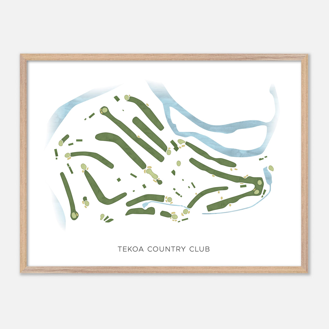 Print of Tekoa Country Club Modern Map