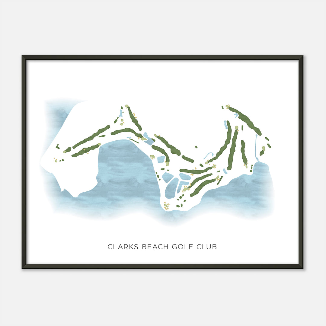 Print of Clarks Beach Golf Club Modern Map