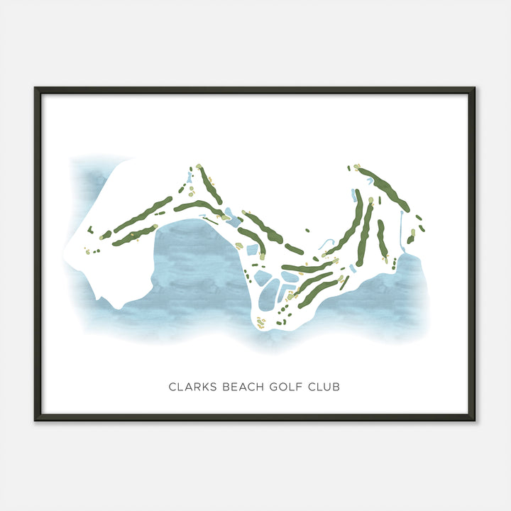 Print of Clarks Beach Golf Club Modern Map