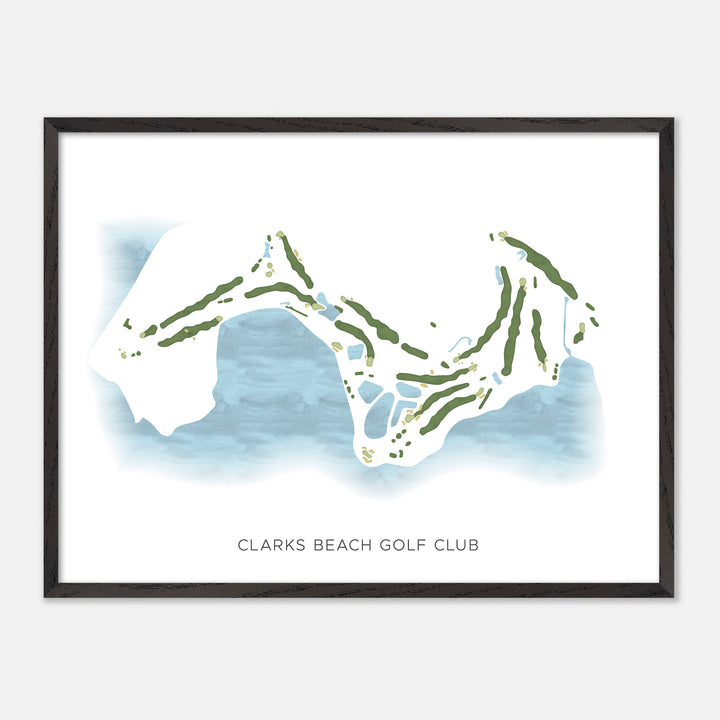 Print of Clarks Beach Golf Club Modern Map