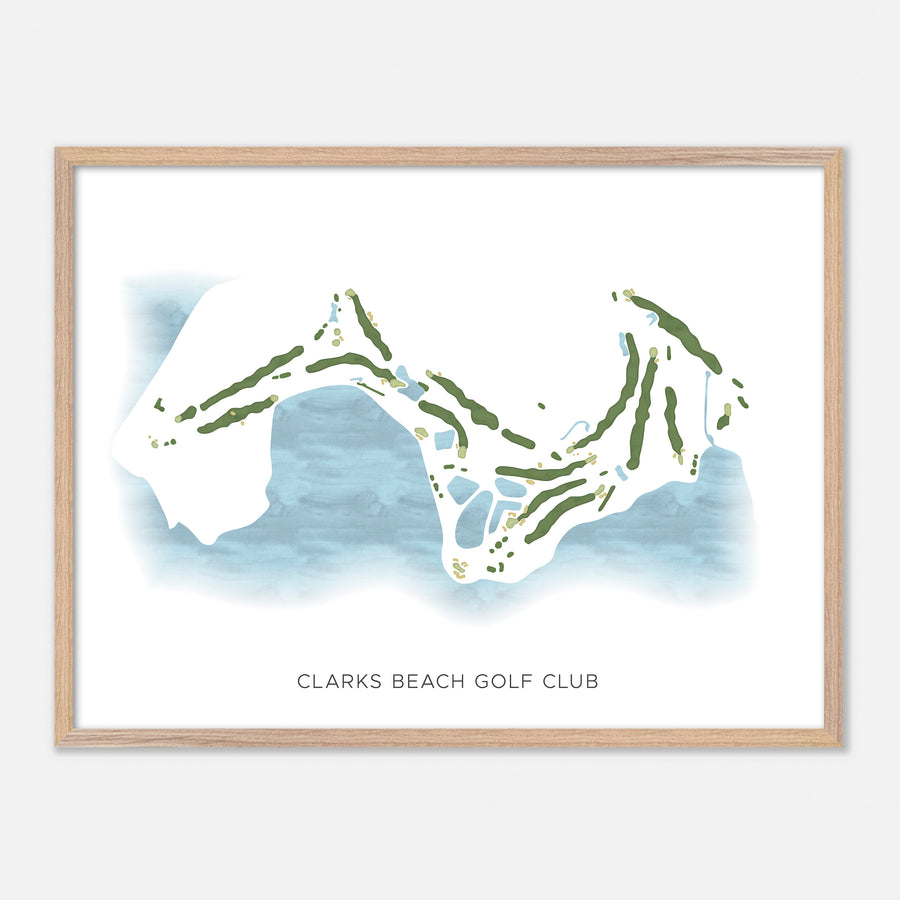 Print of Clarks Beach Golf Club Modern Map