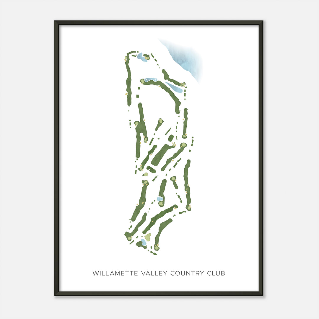 Print of Willamette Valley Country Club Modern Map