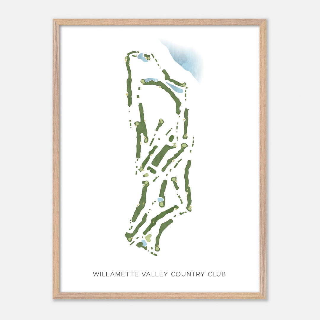 Print of Willamette Valley Country Club Modern Map