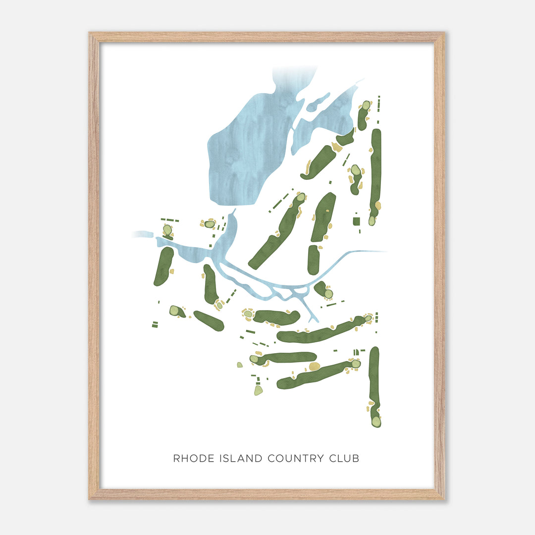 Print of Rhode Island Country Club Modern Map