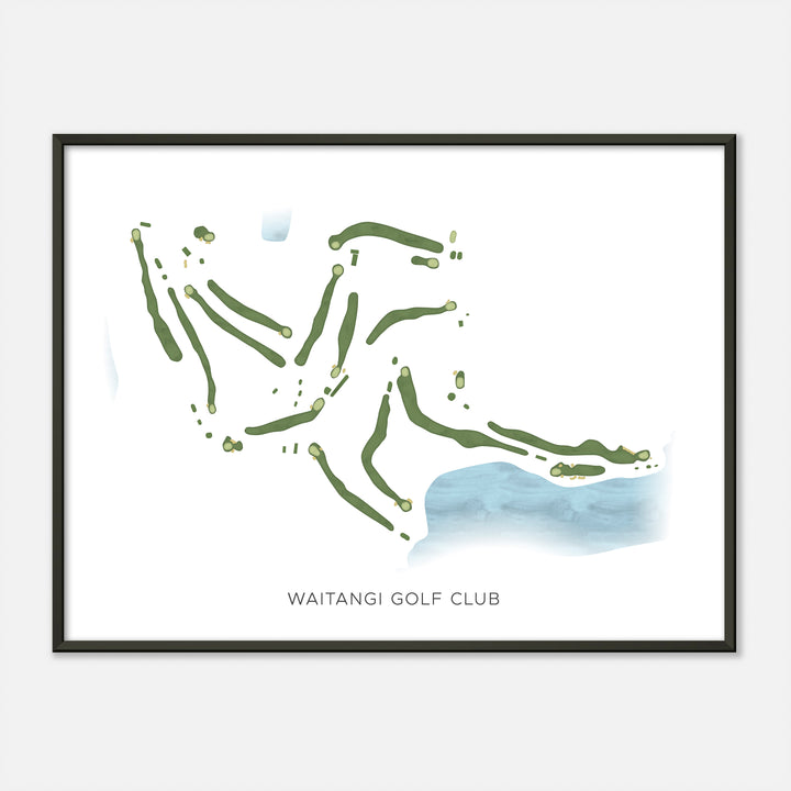 Print of Waitangi Golf Club Modern Map