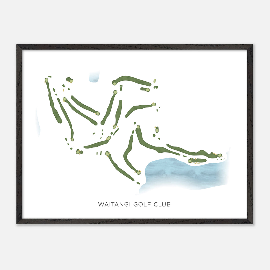 Print of Waitangi Golf Club Modern Map