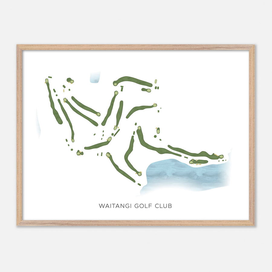 Print of Waitangi Golf Club Modern Map