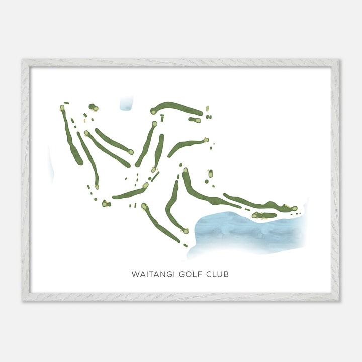 Print of Waitangi Golf Club Modern Map