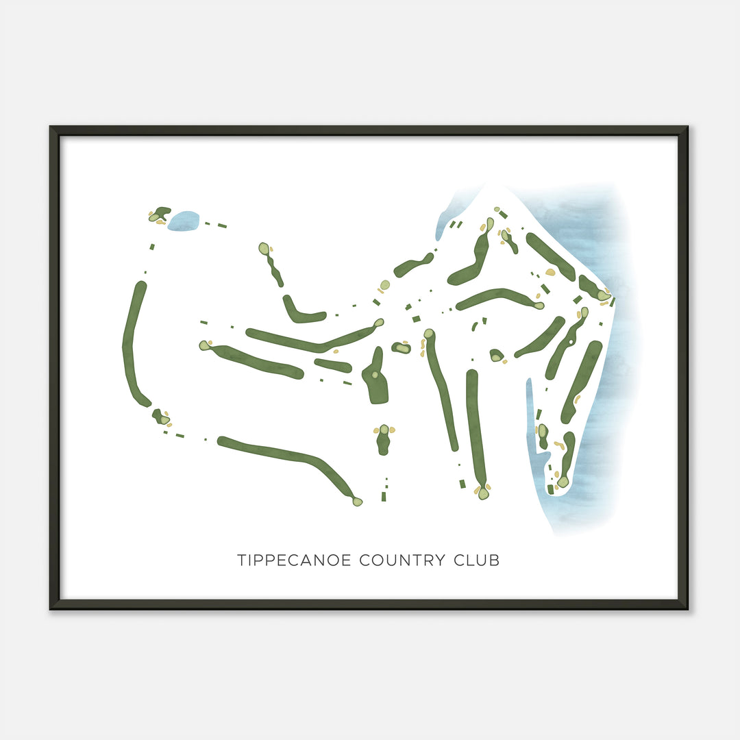 Print of Tippecanoe Country Club Modern Map