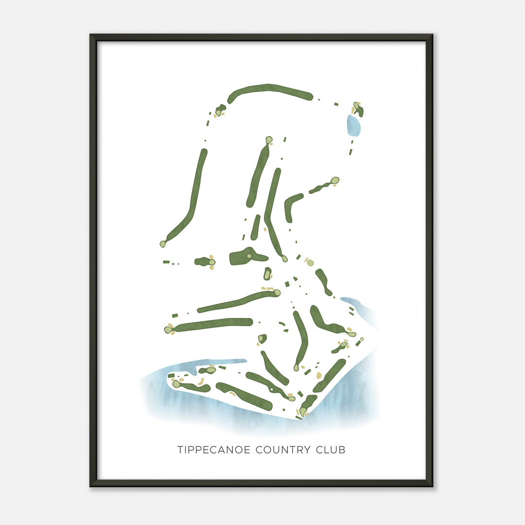Print of Tippecanoe Country Club Modern Map