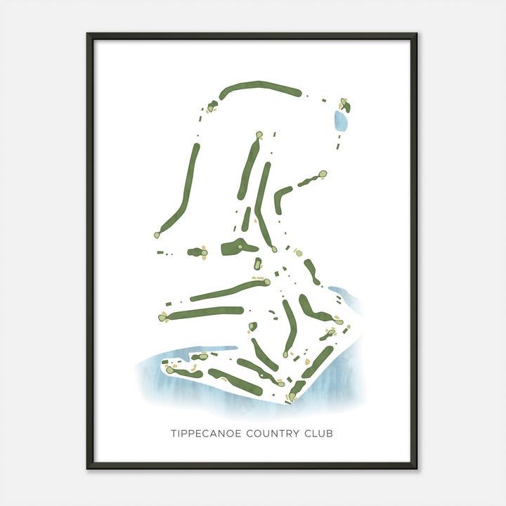 Print of Tippecanoe Country Club Modern Map