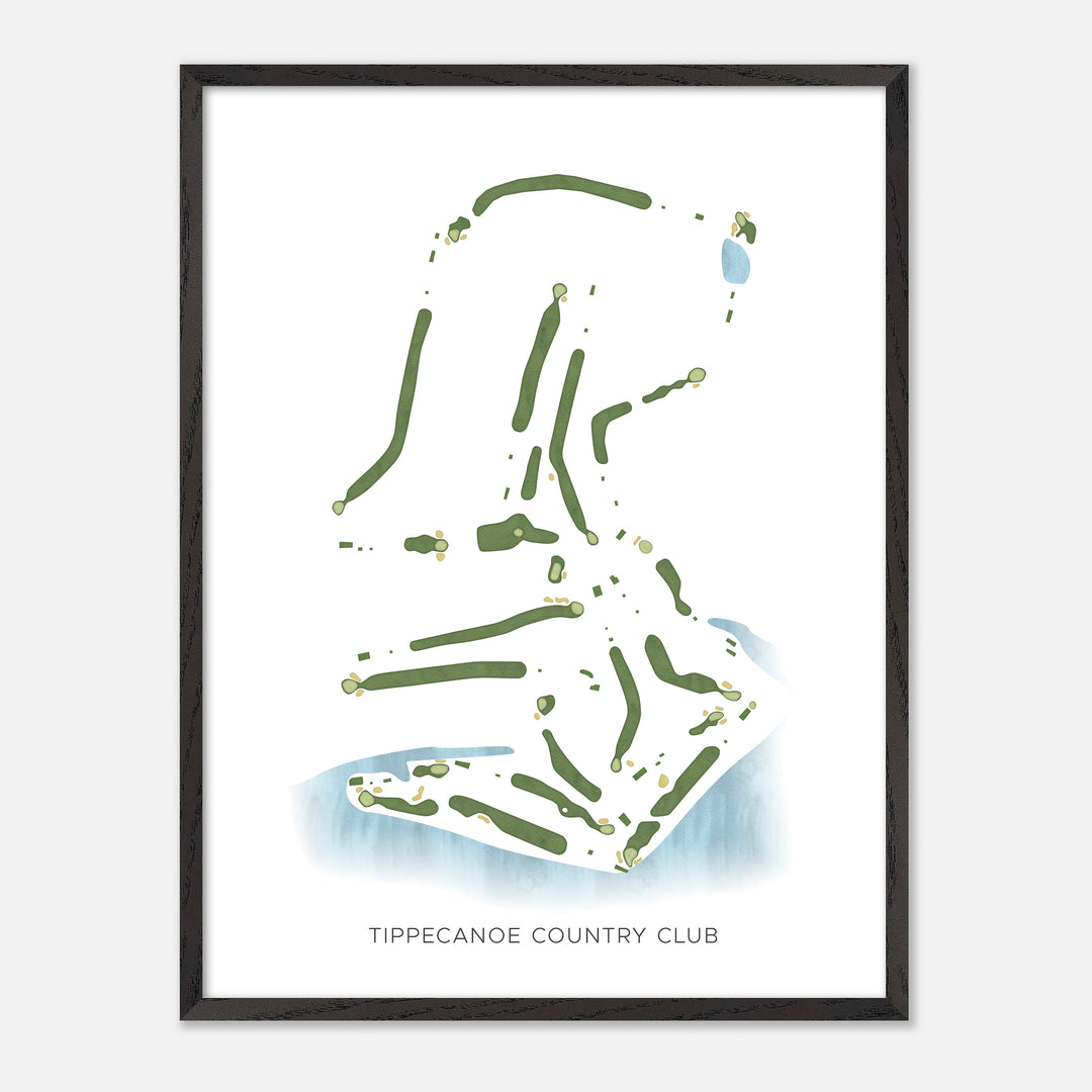 Print of Tippecanoe Country Club Modern Map