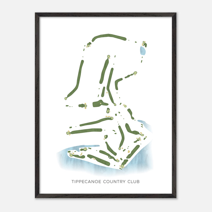 Print of Tippecanoe Country Club Modern Map