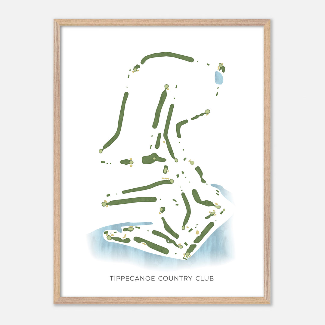 Print of Tippecanoe Country Club Modern Map