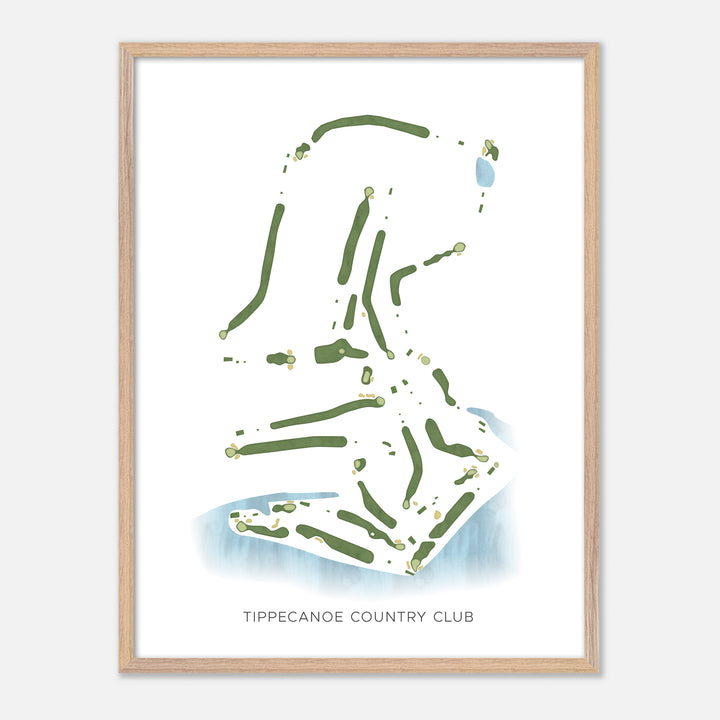 Print of Tippecanoe Country Club Modern Map