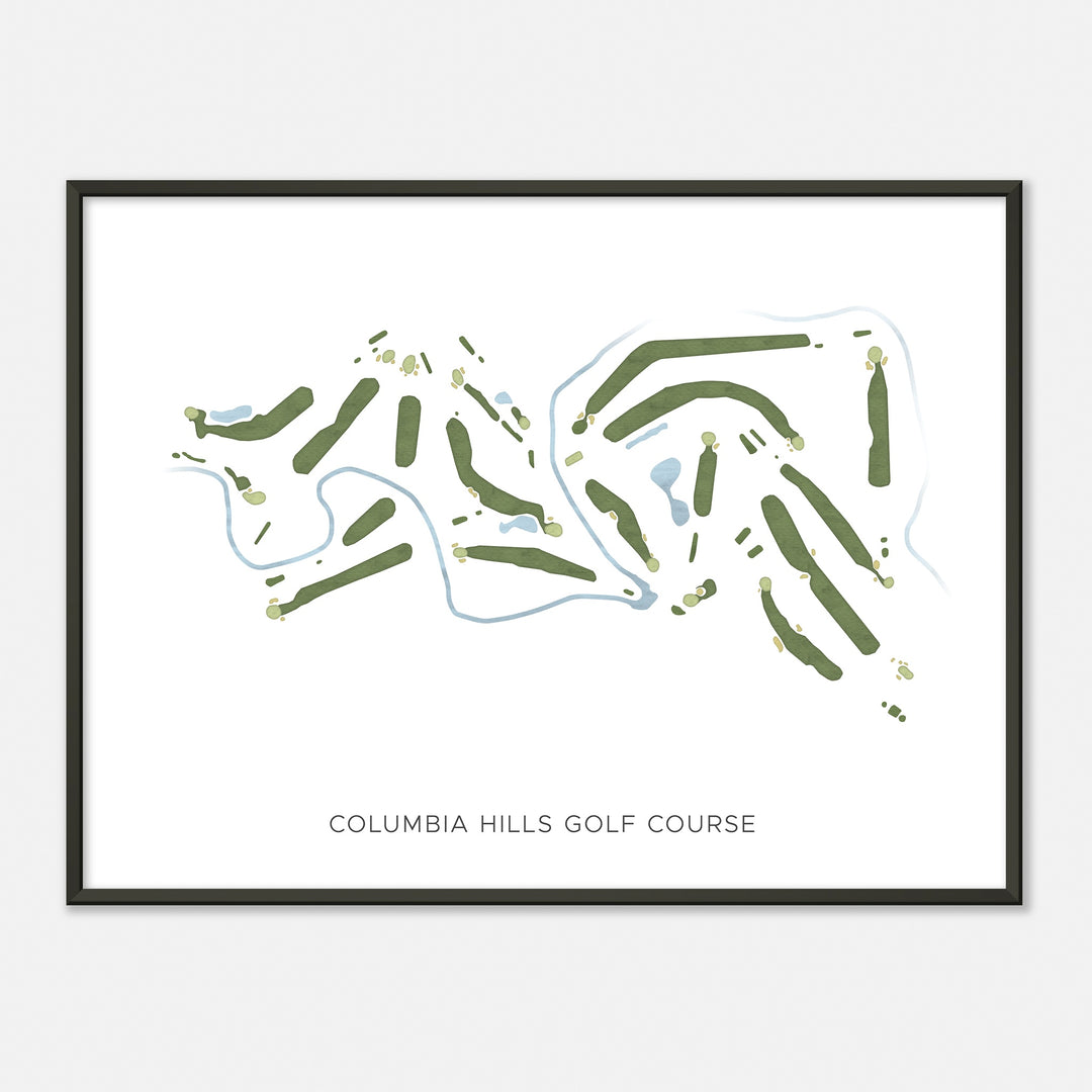 Print of Columbia Hills Golf Course Modern Map