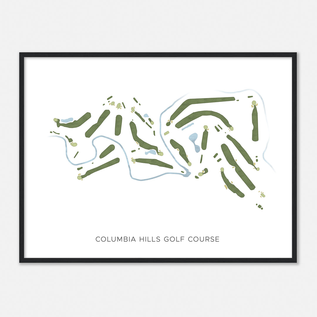 Print of Columbia Hills Golf Course Modern Map