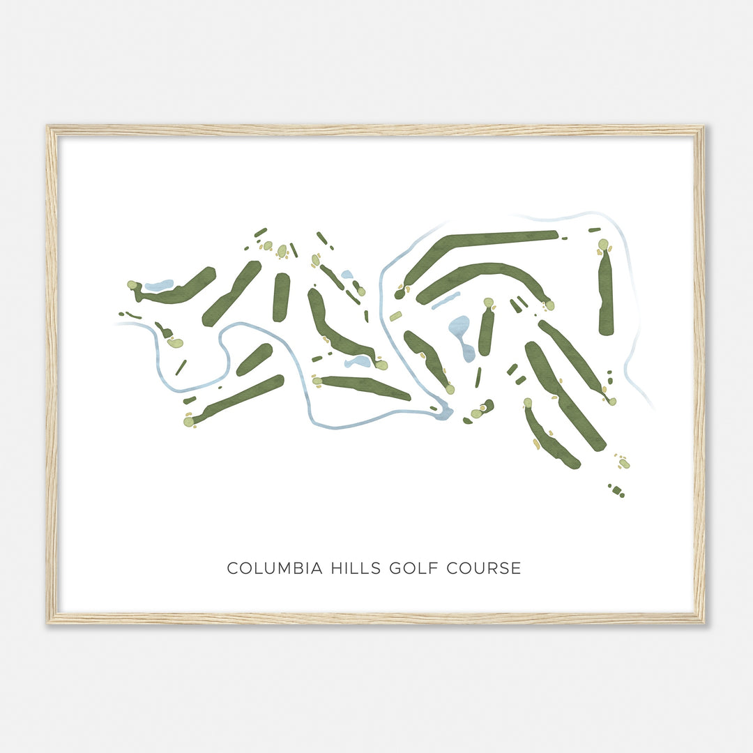 Print of Columbia Hills Golf Course Modern Map