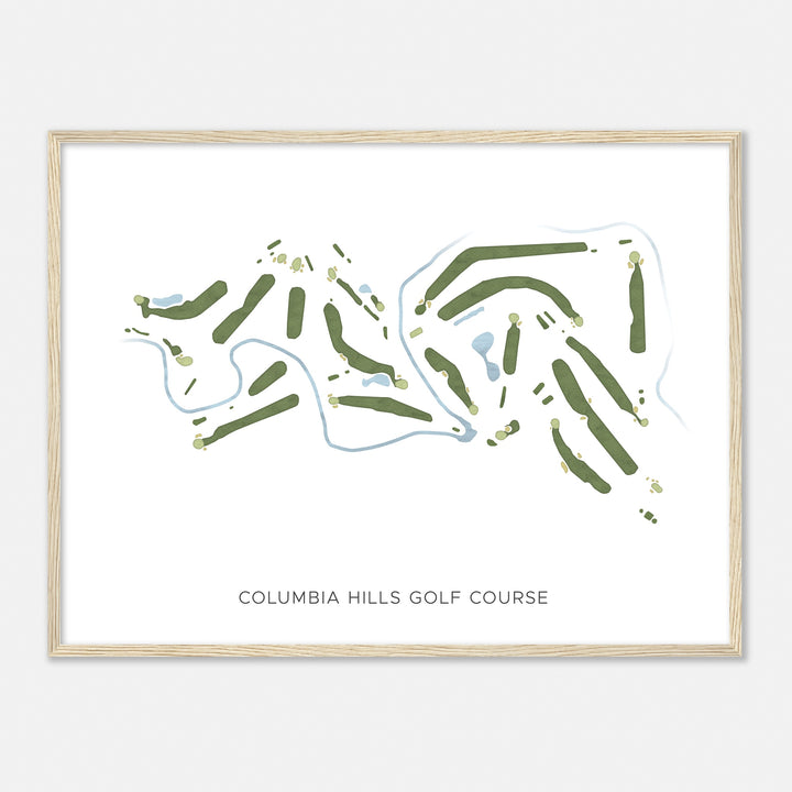 Print of Columbia Hills Golf Course Modern Map