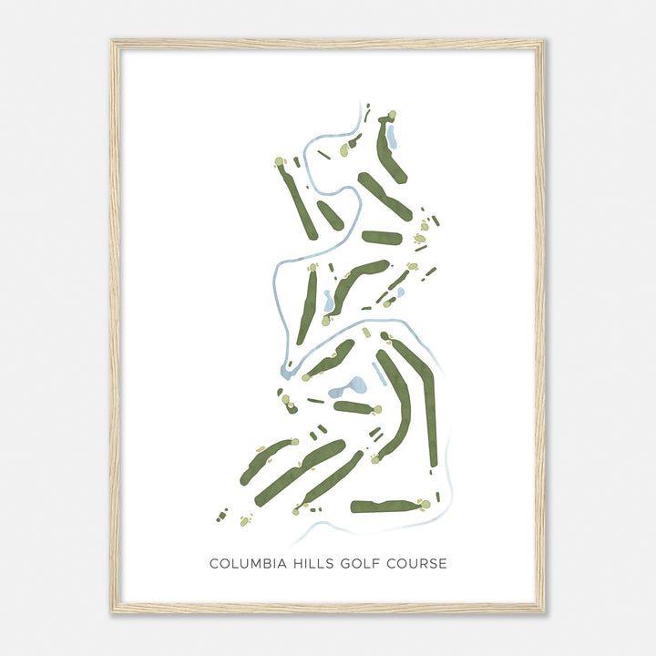 Print of Columbia Hills Golf Course Modern Map
