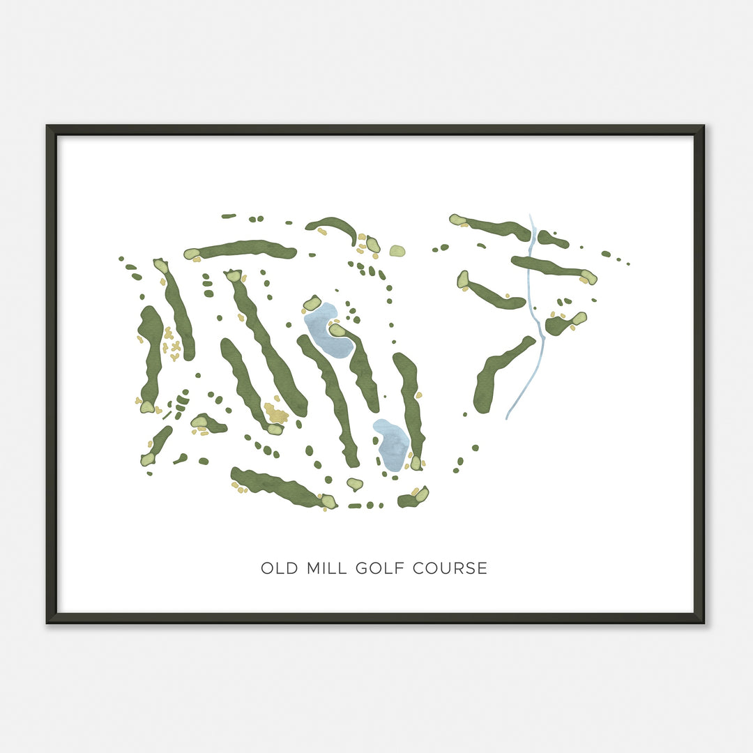 Print of Old Mill Golf Course Modern Map