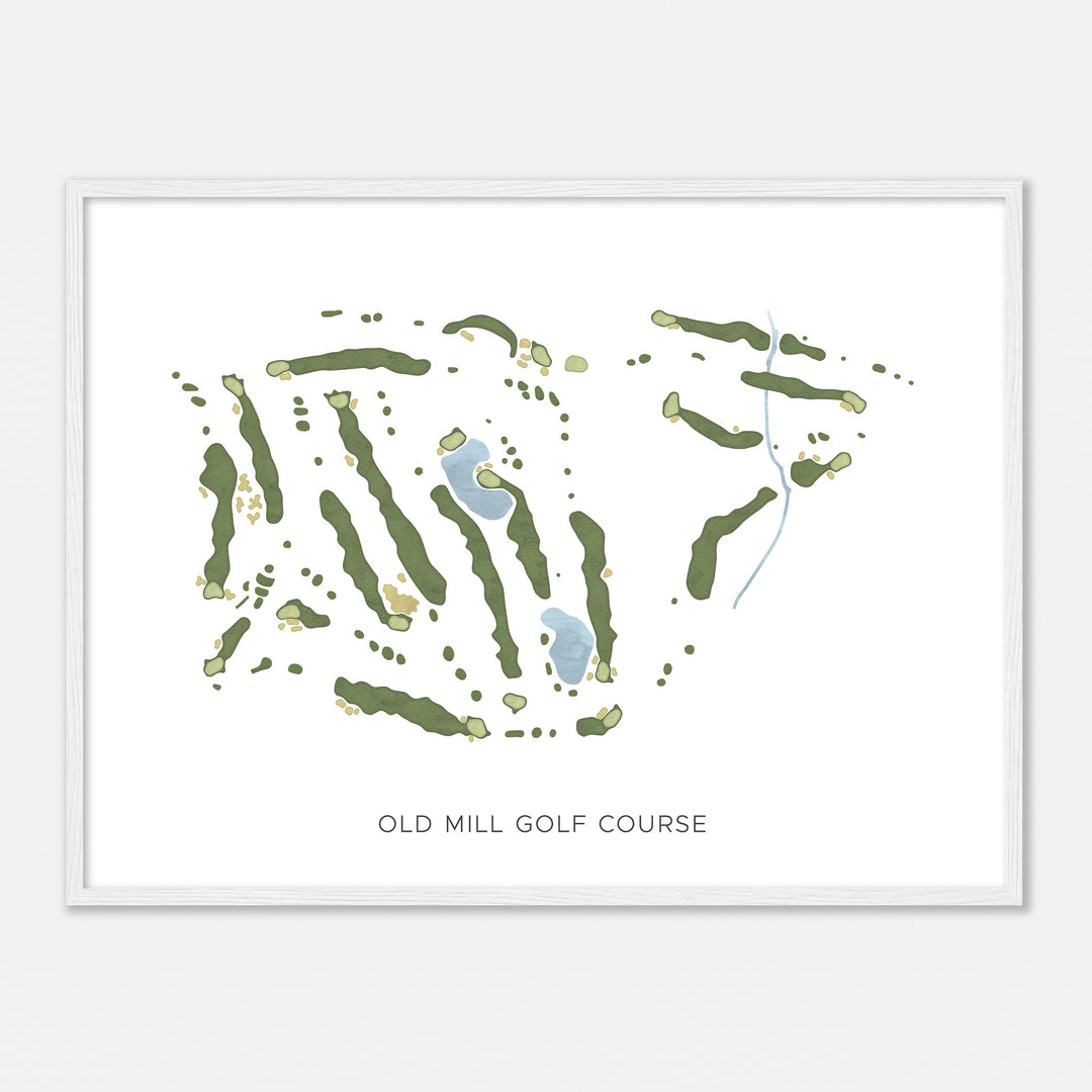 Print of Old Mill Golf Course Modern Map