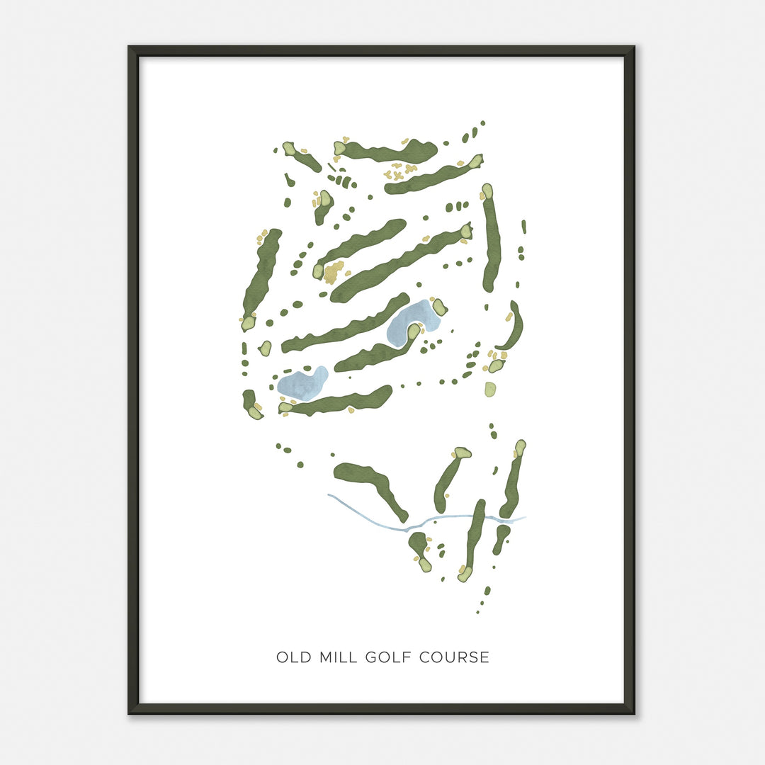 Print of Old Mill Golf Course Modern Map