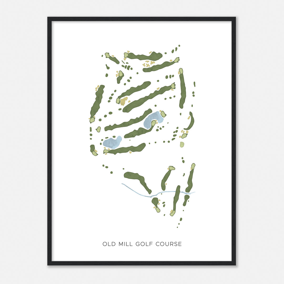 Print of Old Mill Golf Course Modern Map