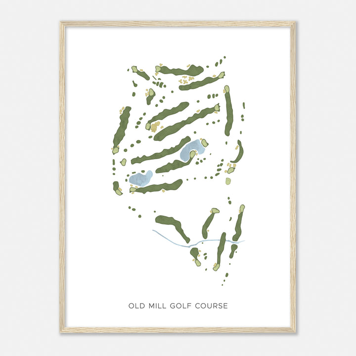 Print of Old Mill Golf Course Modern Map