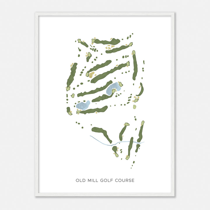 Print of Old Mill Golf Course Modern Map