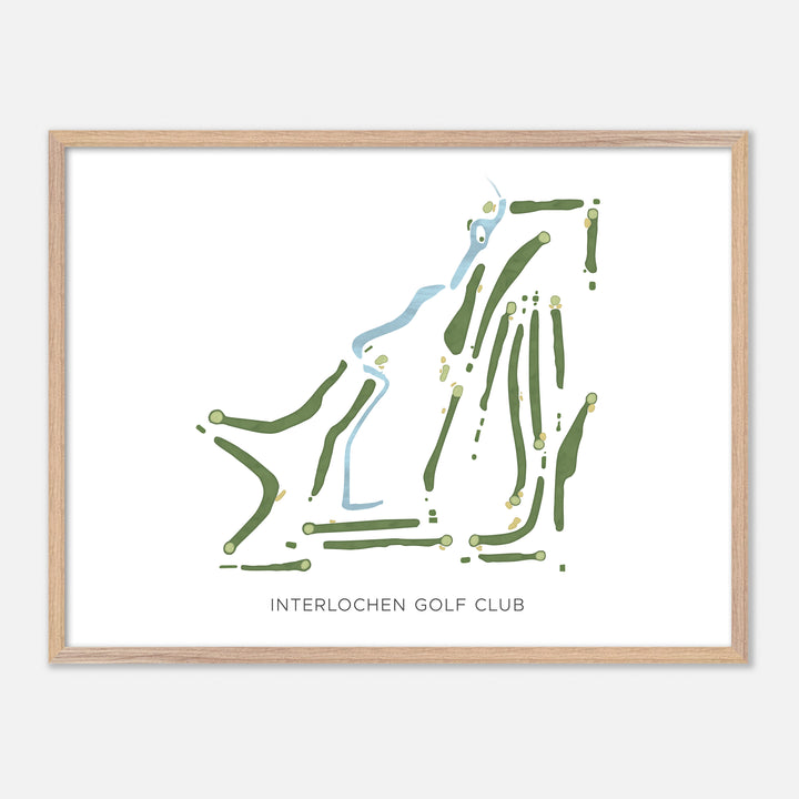 Print of Interlochen Golf Club Modern Map