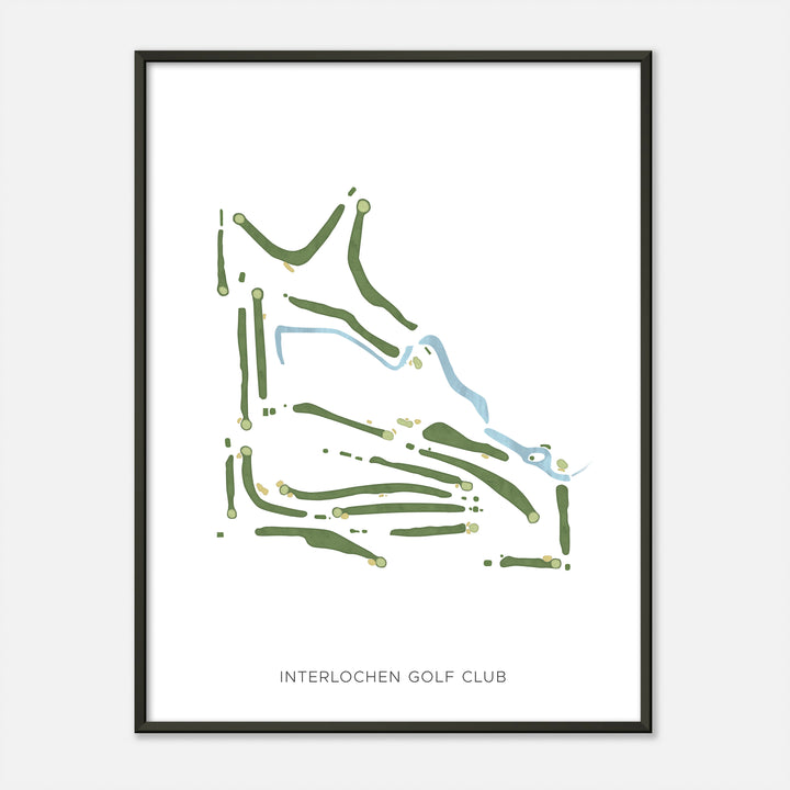 Print of Interlochen Golf Club Modern Map