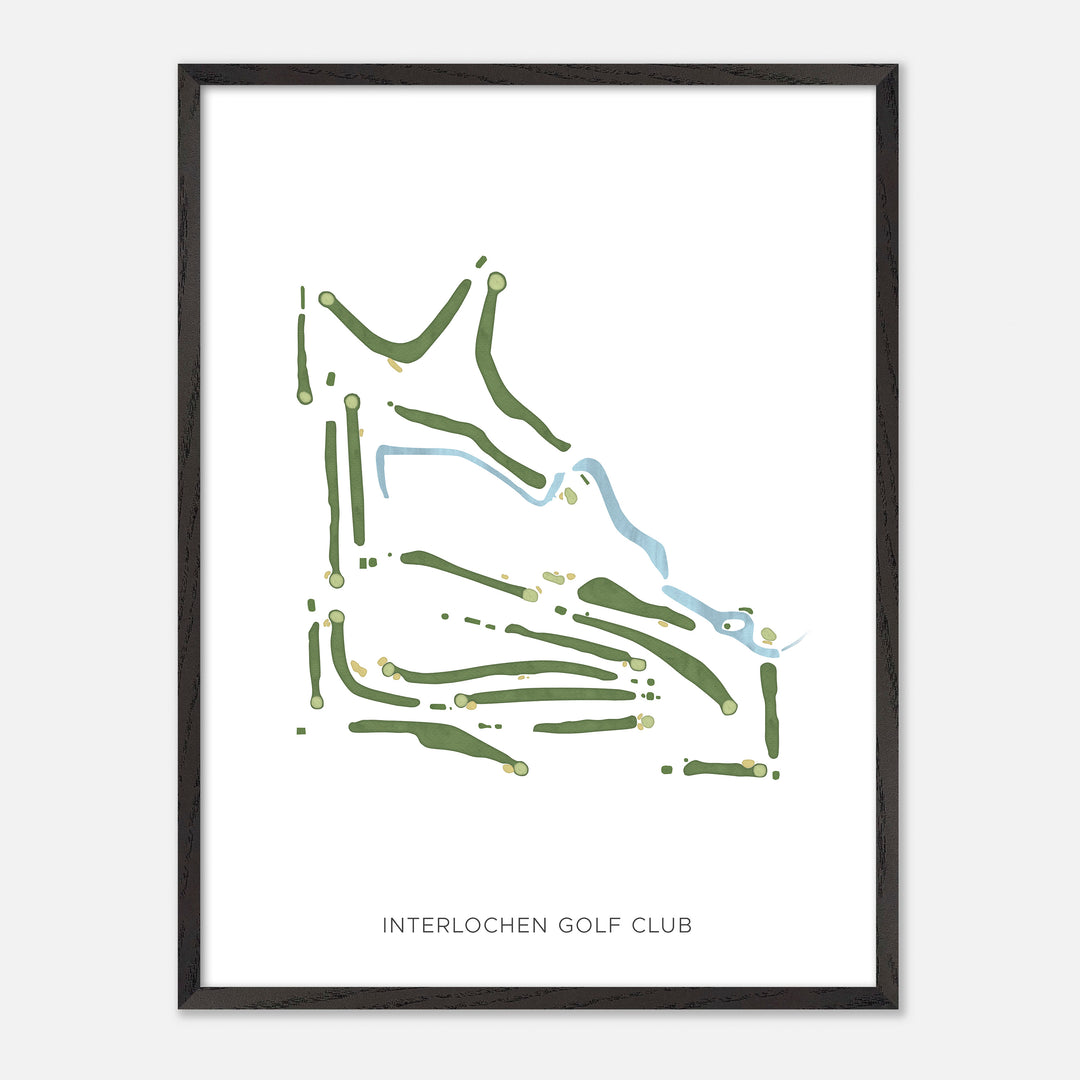 Print of Interlochen Golf Club Modern Map