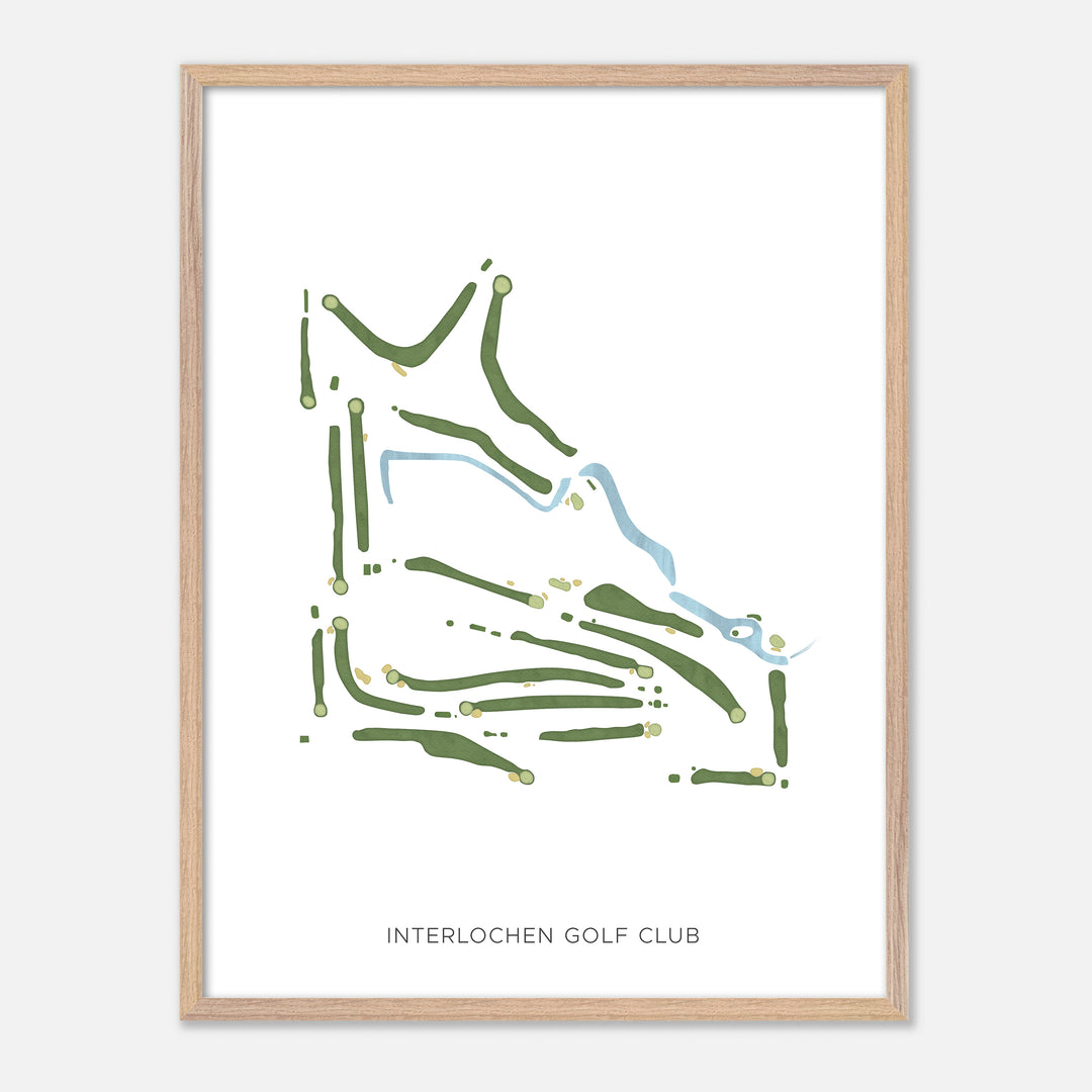 Print of Interlochen Golf Club Modern Map