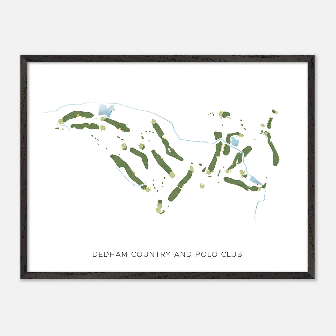 Print of Dedham Country And Polo Club Modern Map