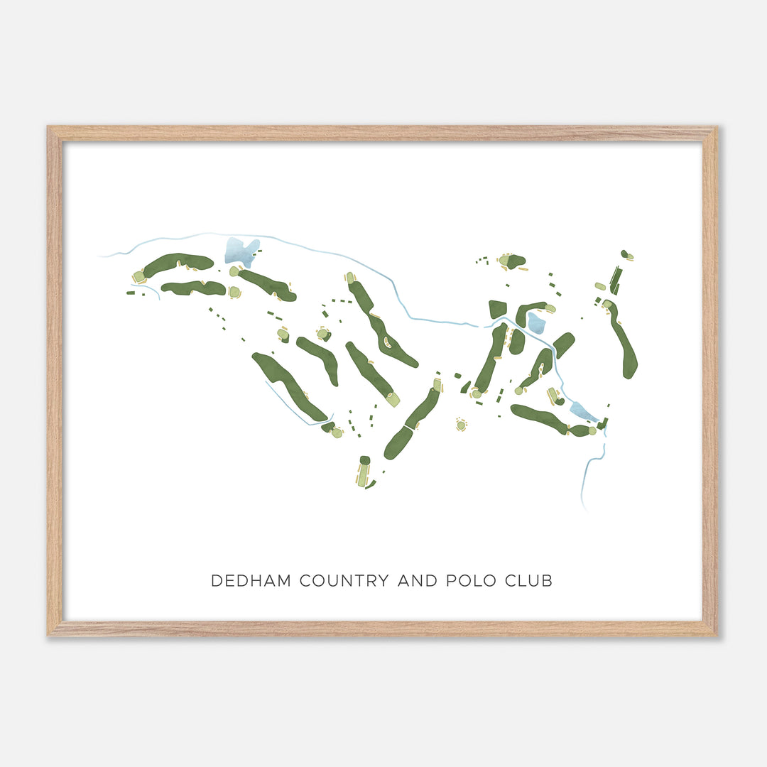 Print of Dedham Country And Polo Club Modern Map