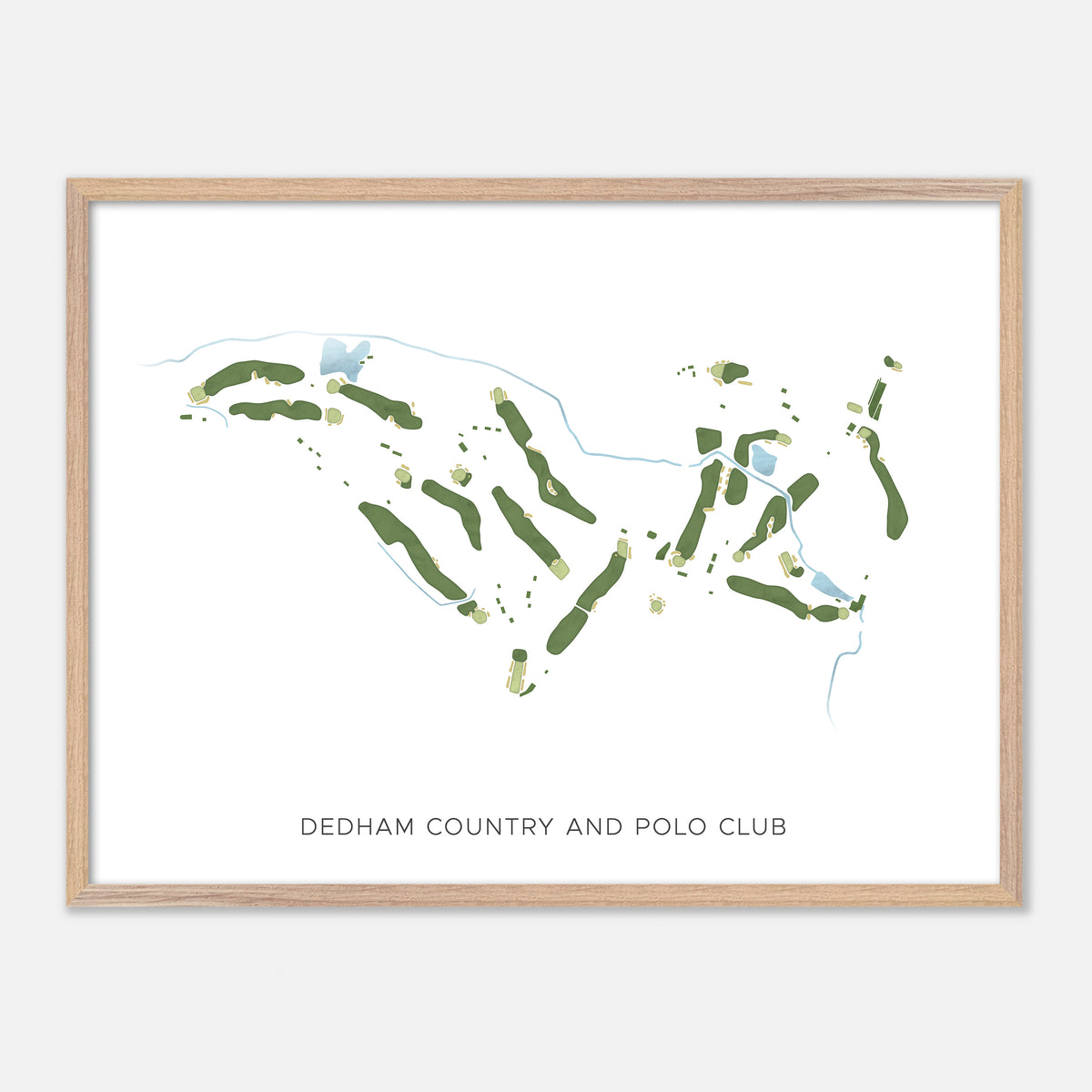 Print of Dedham Country And Polo Club Modern Map
