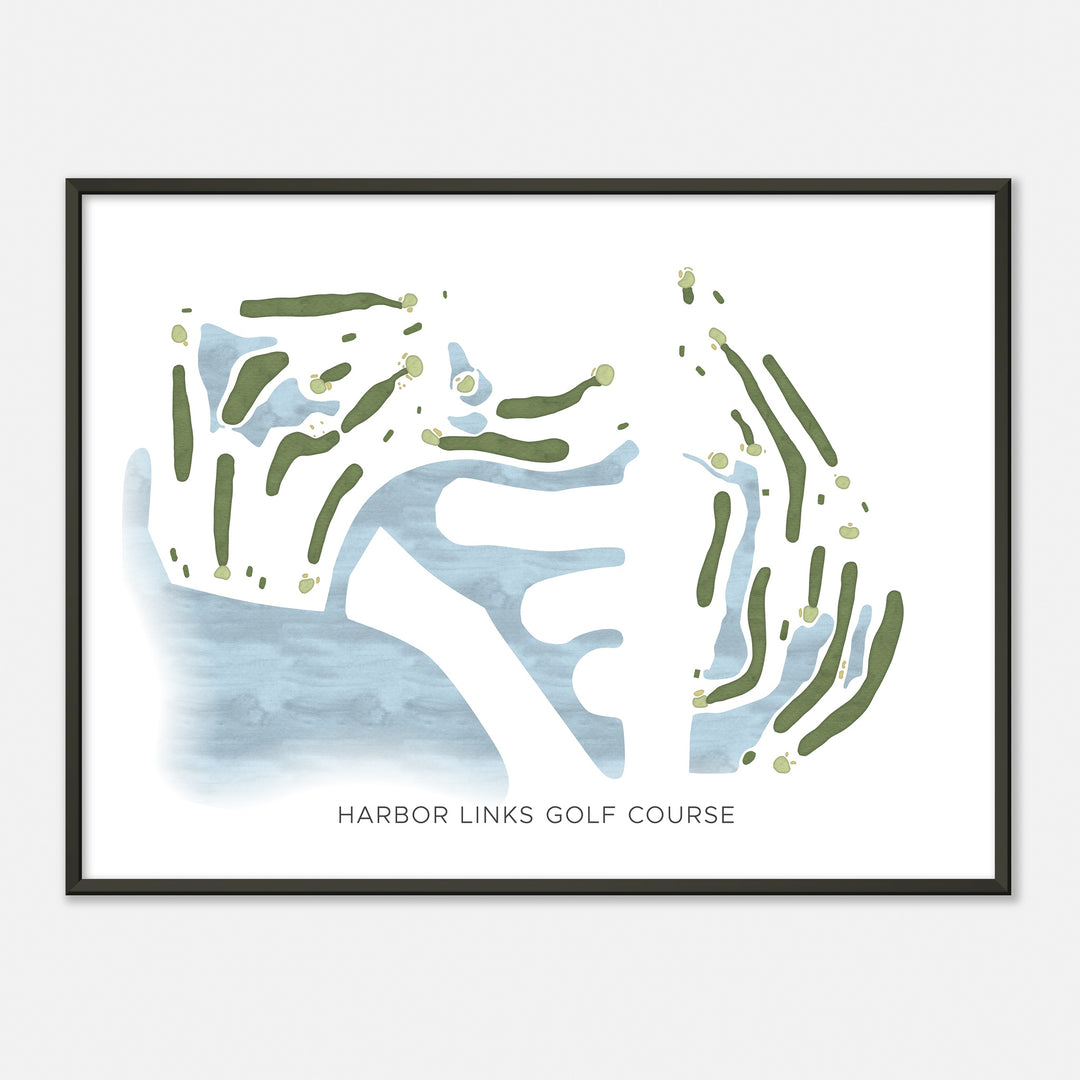 Print of Harbor Links Golf Course Modern Map