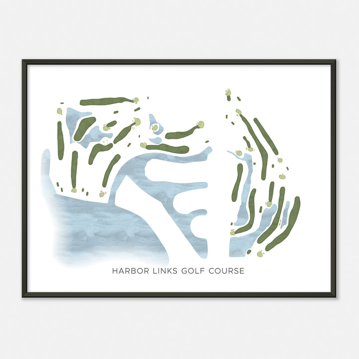 Print of Harbor Links Golf Course Modern Map