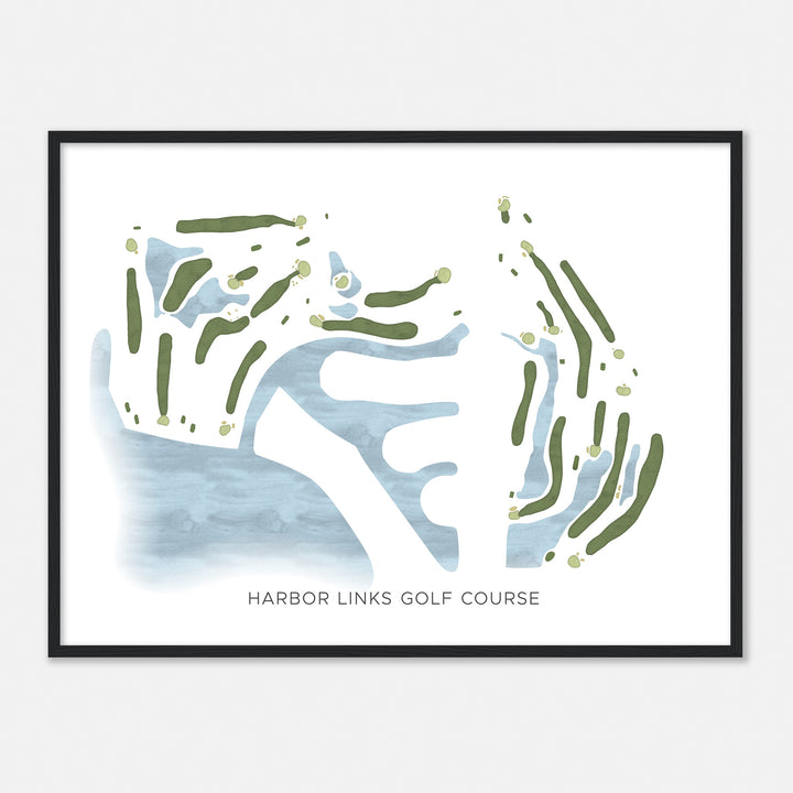 Print of Harbor Links Golf Course Modern Map