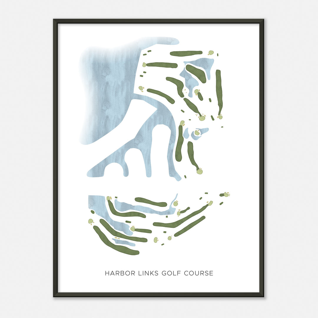 Print of Harbor Links Golf Course Modern Map