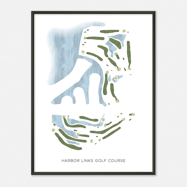 Print of Harbor Links Golf Course Modern Map