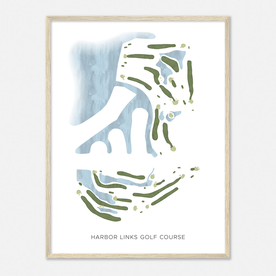 Print of Harbor Links Golf Course Modern Map