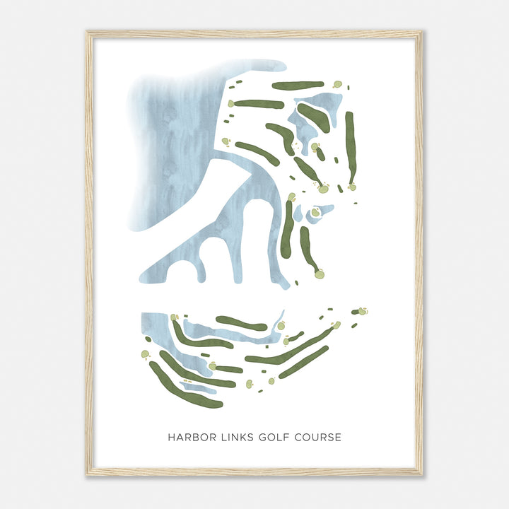 Print of Harbor Links Golf Course Modern Map